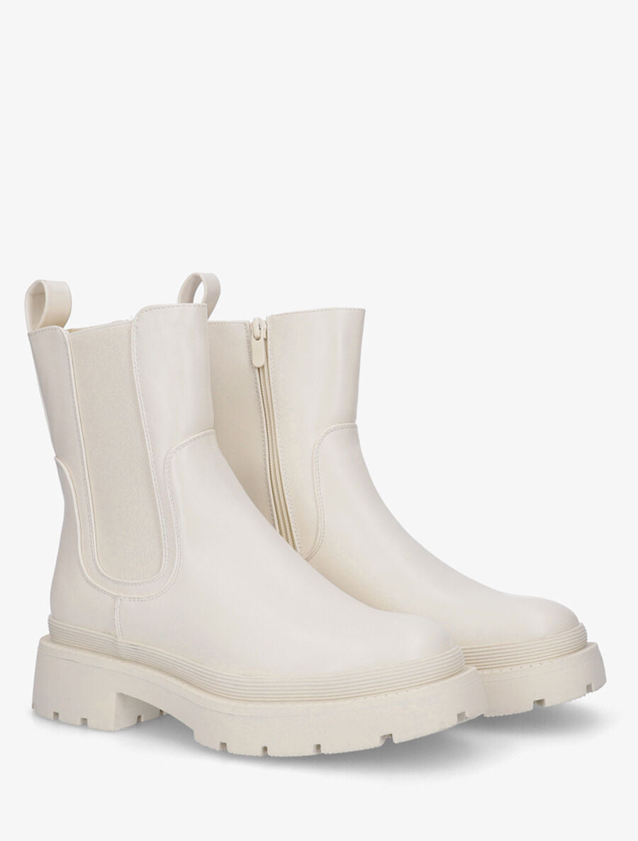 Bottines unies style chelsea - Beige - 4