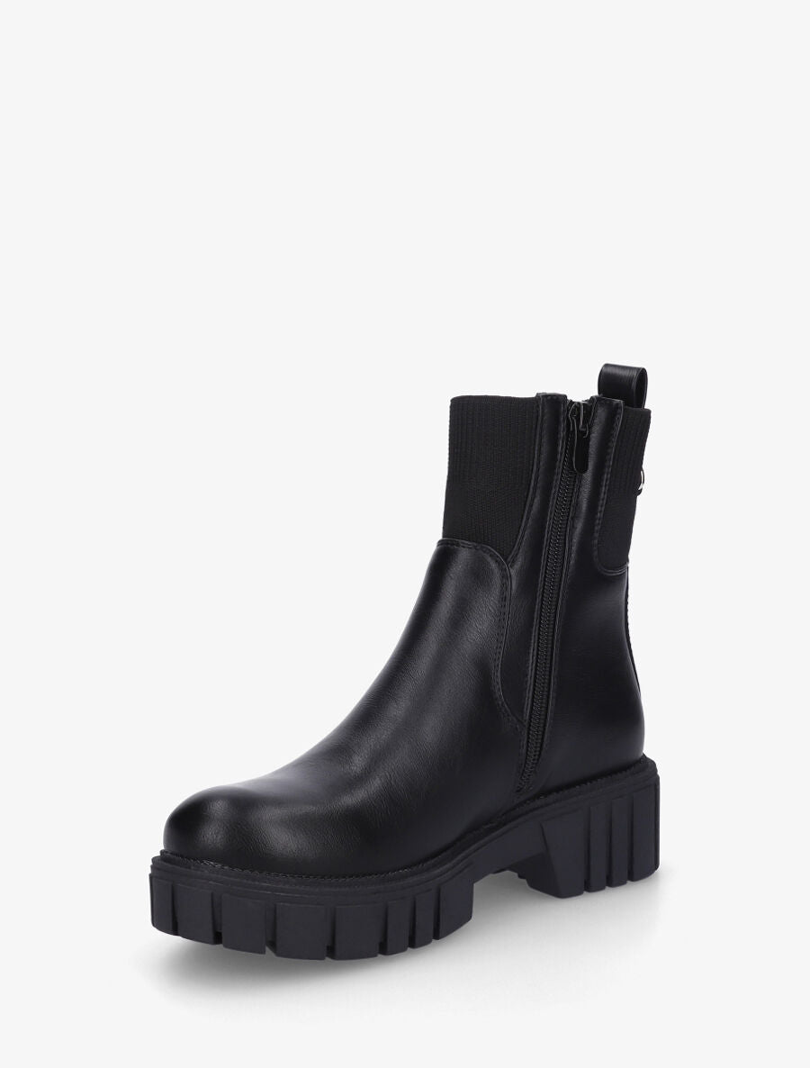 Bottines unies style chaussettes - Noir - 3