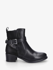Bottines bi-matière à détail croco - Noir - 5