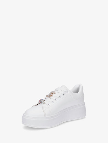 Sneakers à bijoux strassés - Blanc - 3
