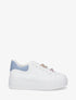 Sneakers à contrefort contrastant et bijoux strassés - Bleu - 1