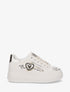 Sneakers à plateforme avec flocage et empiècement coeur - Beige - 1