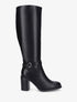 Bottes en simili à talon haut - Noir - 5