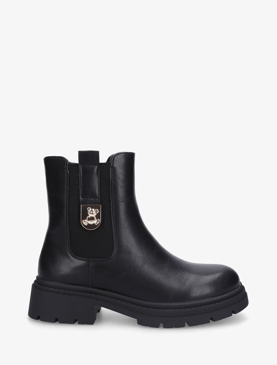 Bottines en simili élastiquées - Noir - 5