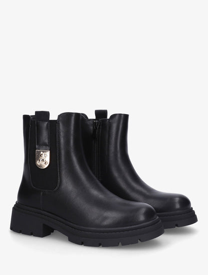 Bottines en simili élastiquées - Noir - 4