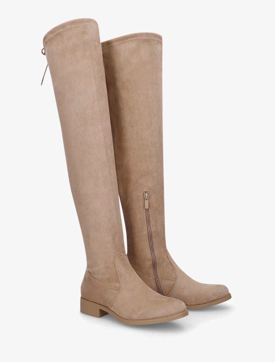 Cuissardes unies en suédine - Taupe - 4