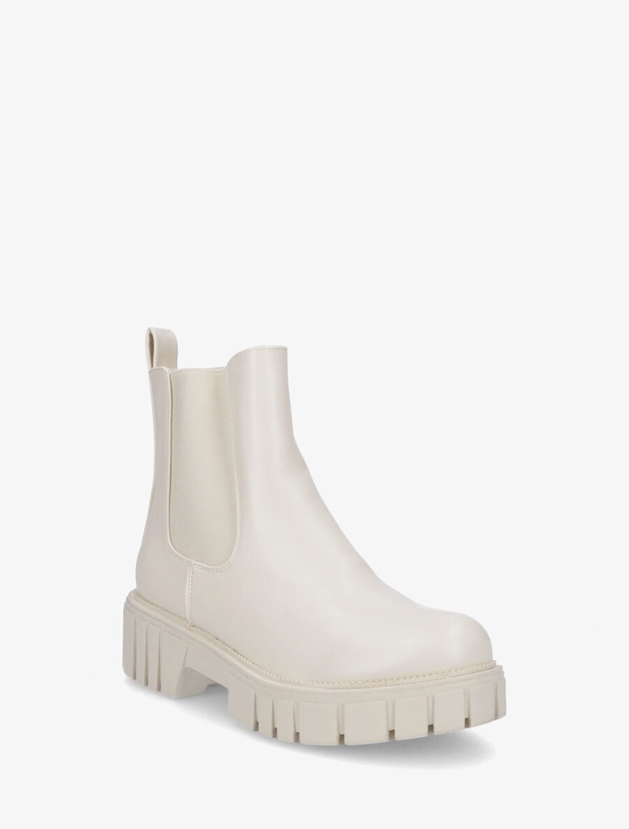 Bottines unies style chelsea - Crème - 2