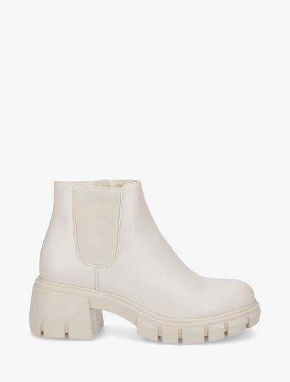 Low boots unies style chelsea - Crème - 1