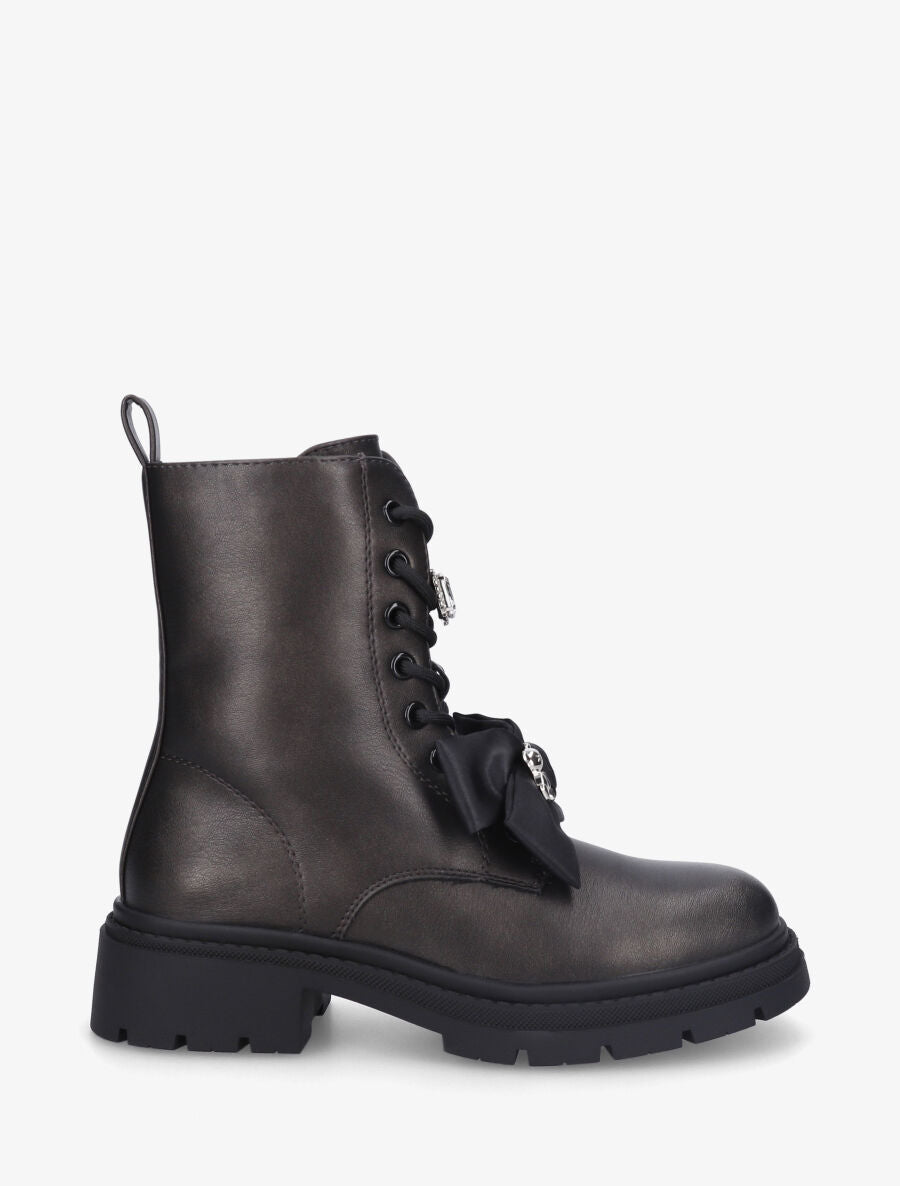Bottines montantes à empiècement bijoux - Bronze - 5