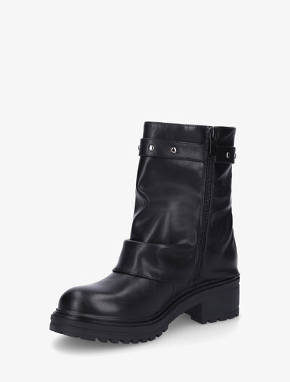 Bottines à revers et empiècement métal - Noir - 3