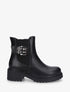 Bottines élastiquées et sanglées en simili - Noir - 5