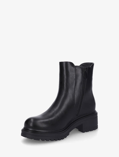 Bottines élastiquées et sanglées en simili - Noir - 3