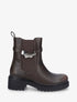Bottines élastiquées à empiècement métal - Marron - 1