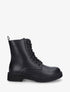 Bottines montantes en simili à lacets - Noir - 5