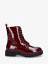 Bottines montantes vernies à lacets - Bordeaux - 1