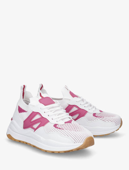 Baskets style chaussettes en simili - Fushia - 4