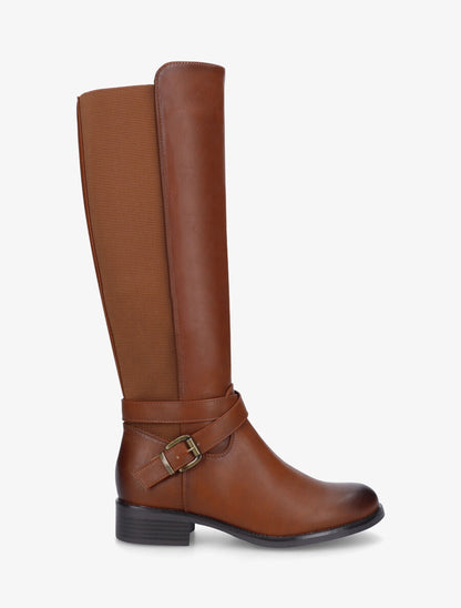 Bottes unies élastiquées - Camel - 1