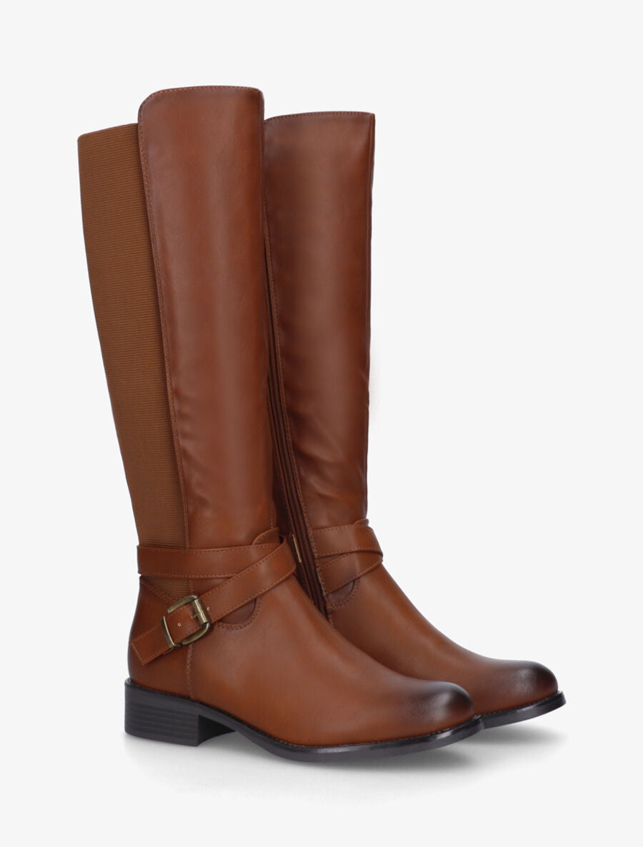 Bottes unies élastiquées - Camel - 4