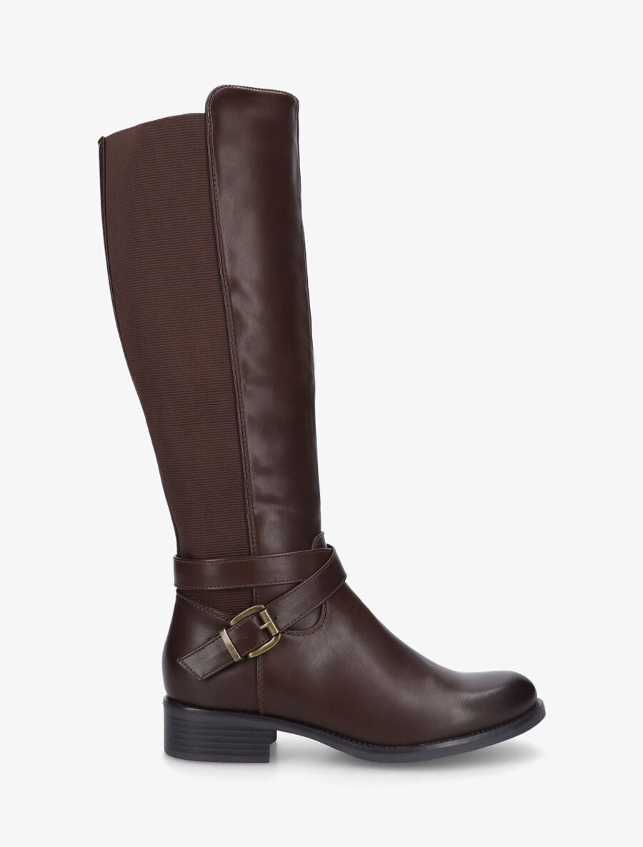 Bottes unies élastiquées - Chocolat - 5
