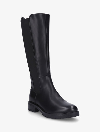 Bottes unies élastiquées à talon et semelle crantés - Noir - 2