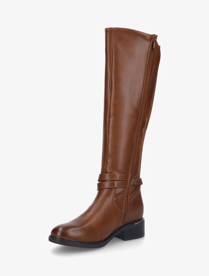 Bottes unies élastiquées à empiècement métal au talon - Camel - 3