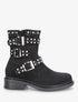 Bottines strassées et cloutées en suédine - Noir - 5