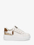 Sneakers unis à zip et bandes pailletées - Beige - 5