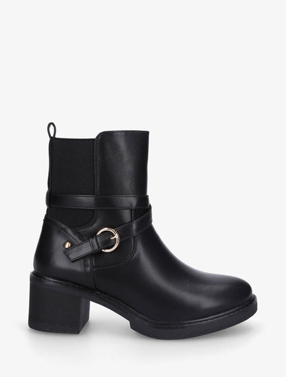 Bottines élastiquées à talon - Noir - 1