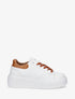 Sneakers à plateforme striée - Marron - 1