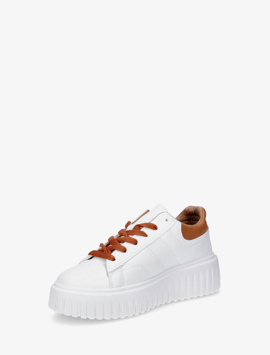 Sneakers à plateforme striée - Marron - 3