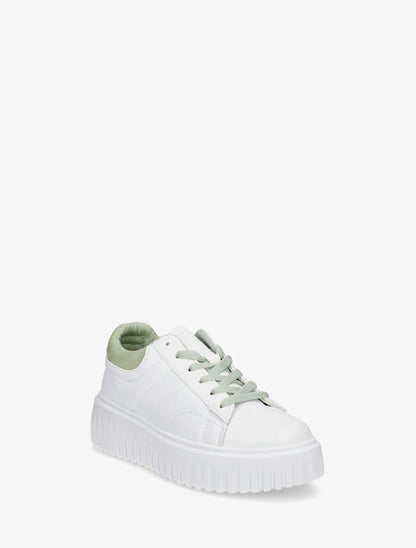 Sneakers à plateforme striée - Vert d&