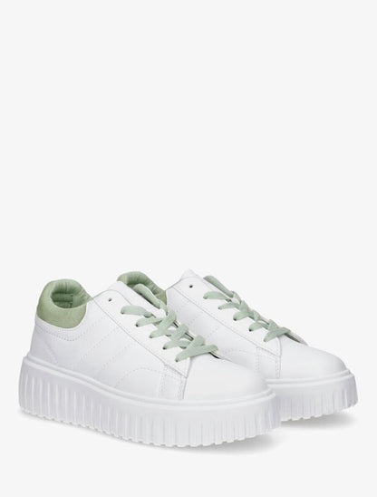 Sneakers à plateforme striée - Vert d&