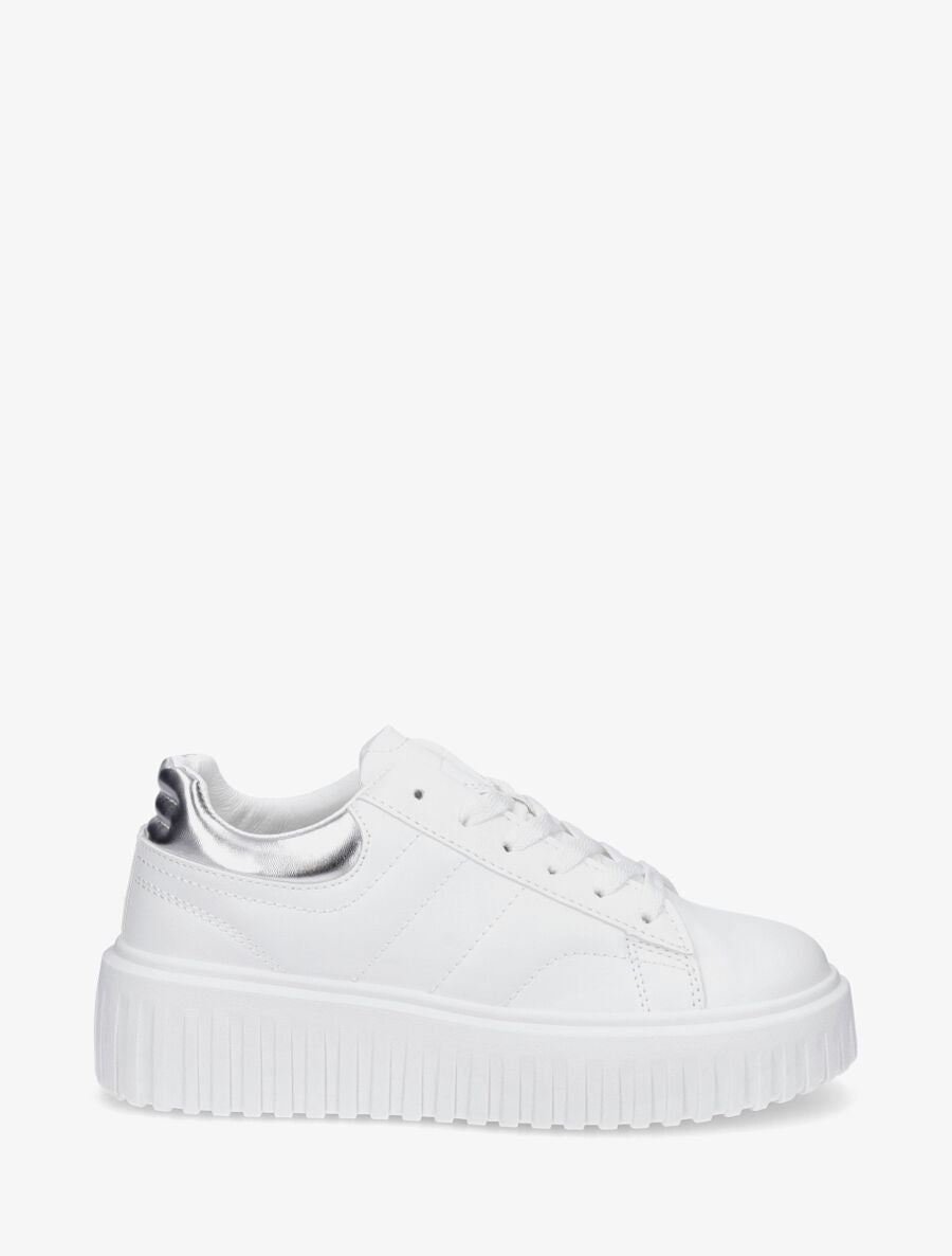 Sneakers à plateforme striée - Argent - 5