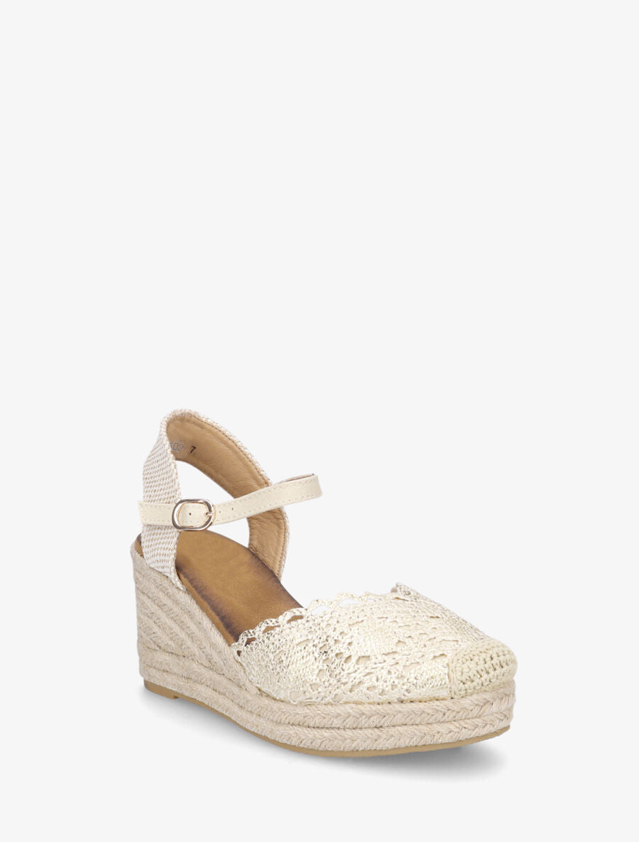 Sandales compensées style espadrilles - Or - 2