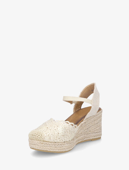Sandales compensées style espadrilles - Or - 3