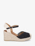 Sandales compensées style espadrilles - Noir - 5