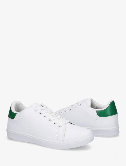 Sneakers plates à contrefort contrastant - Vert - 4