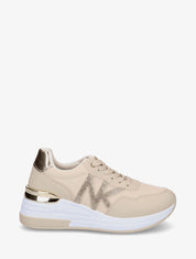 Baskets bimatière motif en strass - Beige - 5