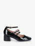 Escarpins vernis à triples brides à boucles - Noir - 1