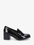 Mocassins vernis à talon - Noir - 1