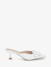 Mules en simili à talon talus - Blanc - 1