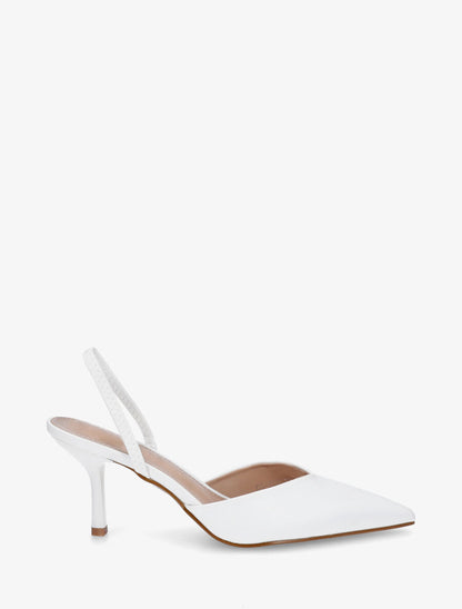 Escarpins à bouts pointus et bride élastiquée - Blanc - 5