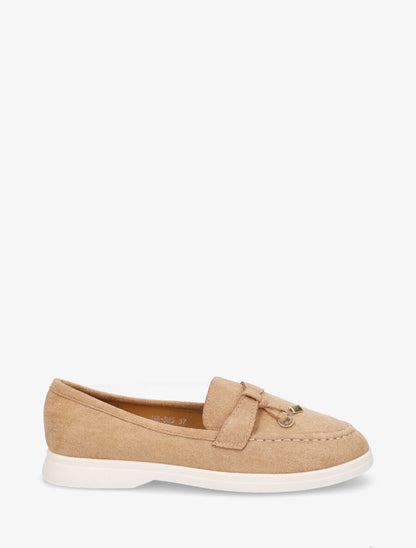 Mocassins plates en suédine - Camel - 5