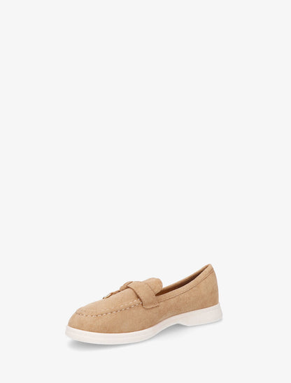 Mocassins plates en suédine - Camel - 3