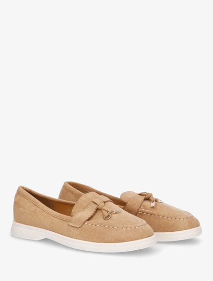Mocassins plates en suédine - Camel - 4