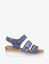 Sandales compensées à scratch - Bleu - 1