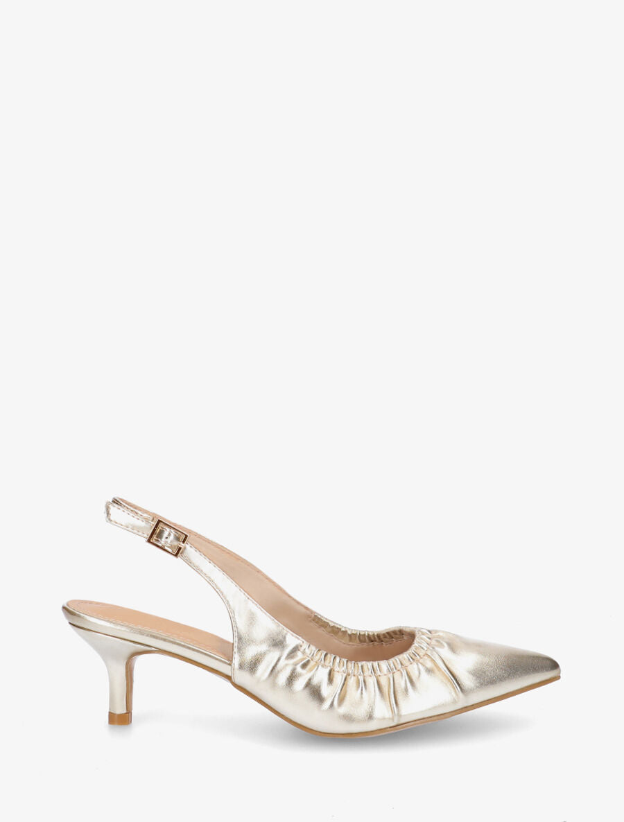 Escarpins froncés bouts pointus - Or - 1