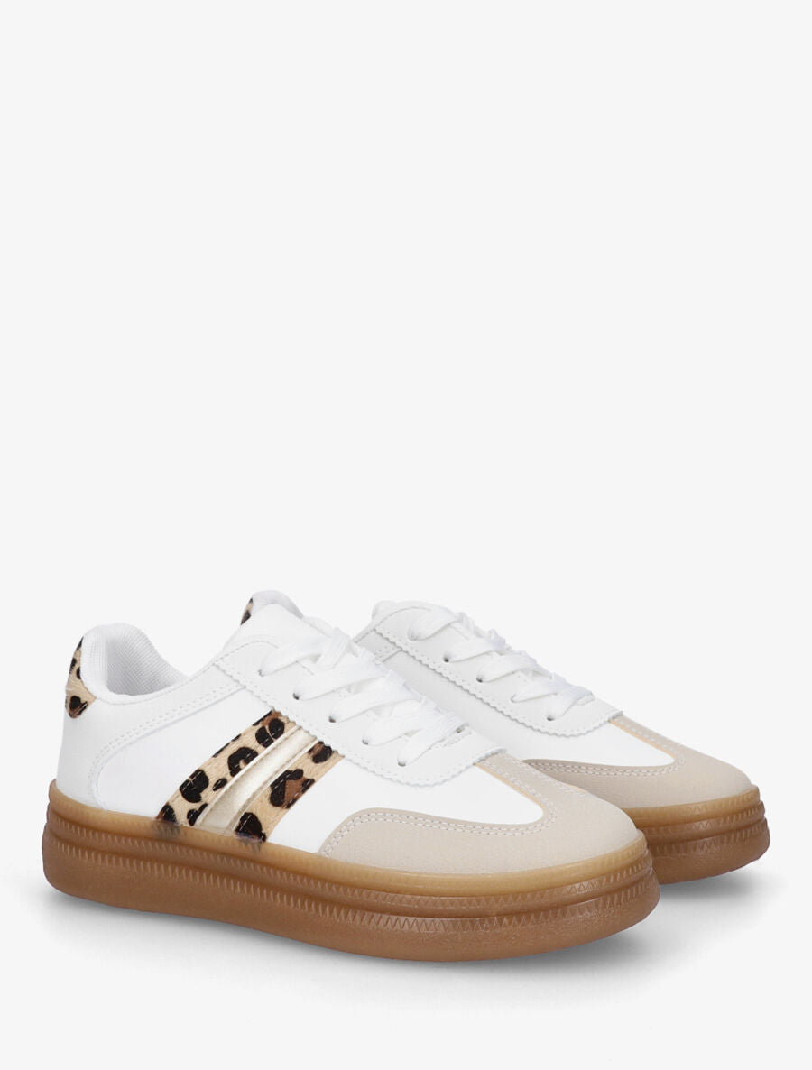 Sneakers à semelle épaisse - Camel - 4