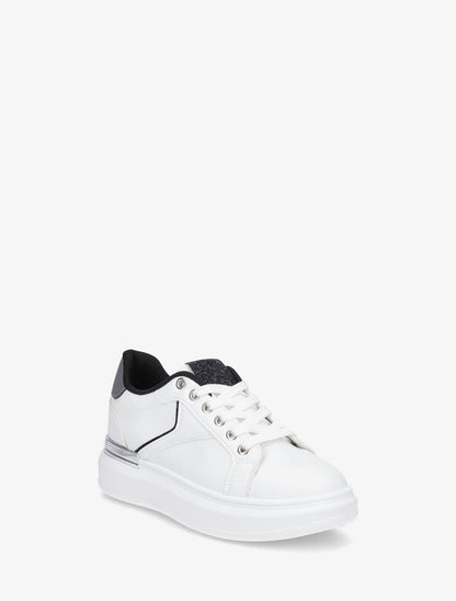 Sneakers à empiècement métallique - Blanc - 2