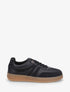 Sneakers à empiècement effet nubuck - Noir - 1